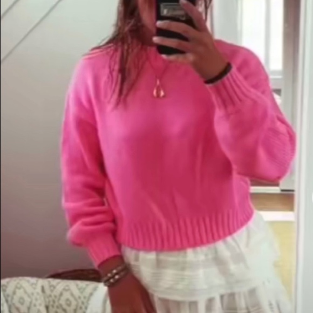 hot pink sweater